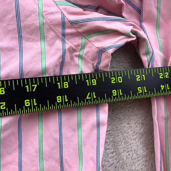 Abercrombie & Fitch Men's Shirt Medium Striped Pink Long Sleeve Button Up - Picture 5 of 10